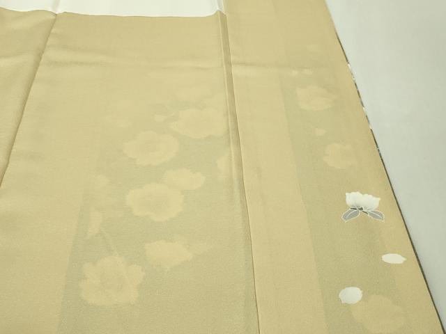 平和屋着物●極上　訪問着　作家物　吉祥花しるし　はまなす　蒸栗色地　暈し染め　金彩　逸品　未使用　DZAB4425kh6