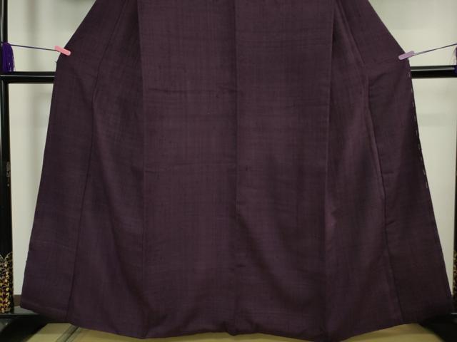 平和屋本店●極上　浦野理一　経節紬　色無地　深紫色　逸品　DZAB4447kh6