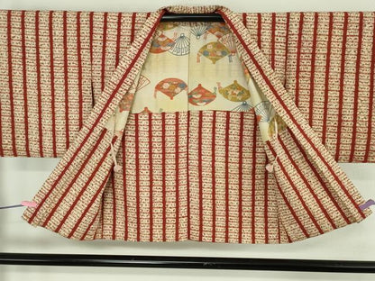 平和屋着物∞極上　岩手の匠　草紫堂　南部絞り　茜染　綿　羽織　紐付き　逸品　DZAB4454kh6