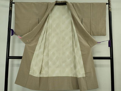 平和屋着物∞極上　道中着　お召地　ロング丈　吉野間道　ますいわ屋扱い　逸品　DZAB4462kh6