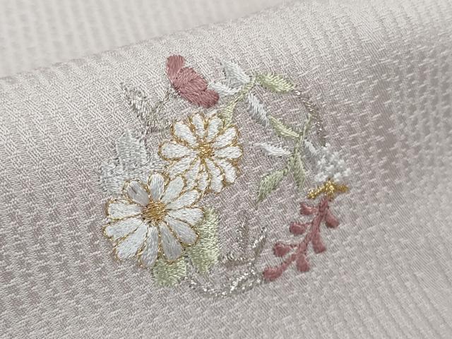 平和屋着物∞極上　道中着　ロング丈　刺繍　花丸文　桜色地　金銀糸　逸品　未使用　DZAB4464kh6