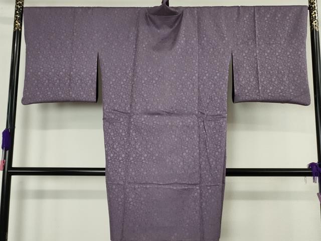 平和屋着物∞極上　道中着　無双　紗袷　ロング丈　リバーシブル　花唐草紋紗　笹の葉　藤紫色地　逸品　DZAB4465kh6