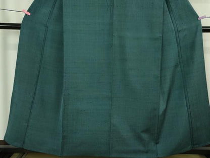 平和屋本店▽希少　ざざんざ織　単衣　藍色　逸品　DZAB4475kh6