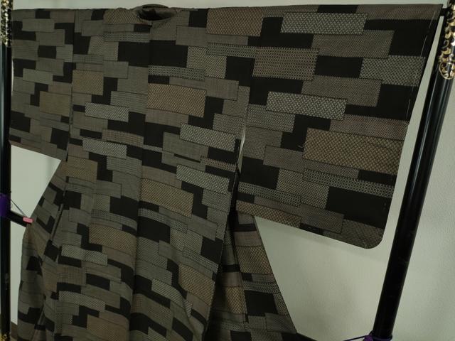 平和屋本店●極上　本場大島紬　9マルキ　色紙重ね　逸品　未使用　DZAB4476kh6