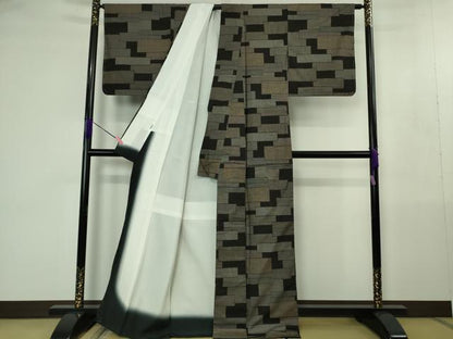 平和屋本店●極上　本場大島紬　9マルキ　色紙重ね　逸品　未使用　DZAB4476kh6