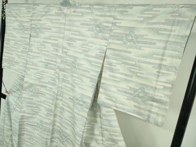 平和屋着物●極上　本場大島紬　白大島　白薩摩　彩美泥　むらなか　エ霞花文　証紙付き　逸品　未使用　DZAB4479kh6