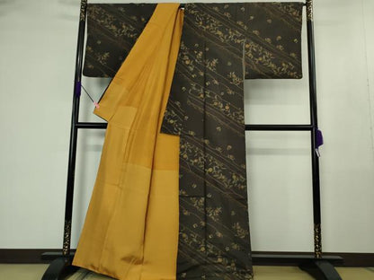 平和屋本店●極上　中国三大刺繍　スワトウ刺繍　汕頭刺繍　総刺繍　刺し子　本場大島紬　訪問着　花唐草文　逸品　DZAB4480kh6