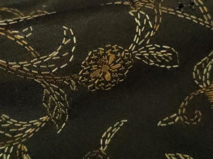平和屋本店●極上　中国三大刺繍　スワトウ刺繍　汕頭刺繍　総刺繍　刺し子　本場大島紬　訪問着　花唐草文　逸品　DZAB4480kh6