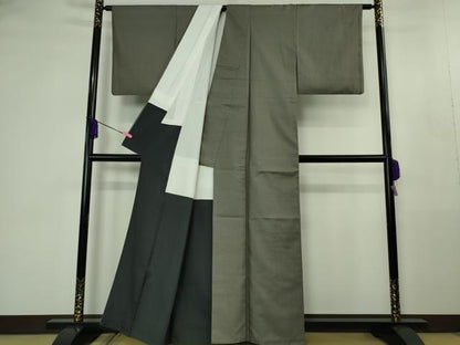 平和屋本店●超希少　本場黄八丈　黒八丈　たつみ綾　紬　逸品　DZAB4484kh6