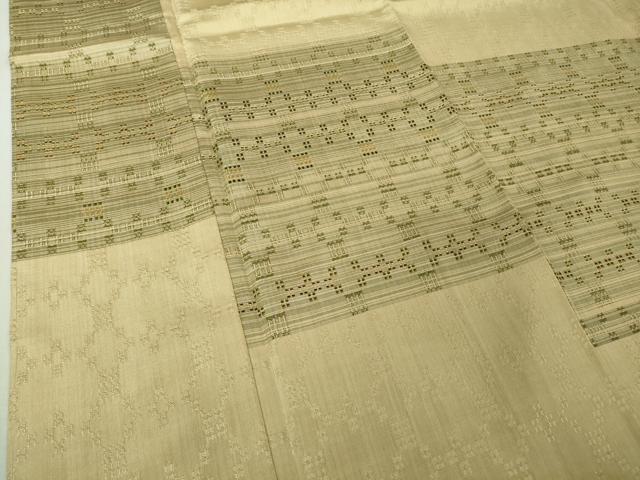 平和屋本店●希少　首里の織物　首里花織　新垣みどり作　訪問着　紬地　蒸栗色地　証紙付き　逸品　未使用　DZAB4485kh6