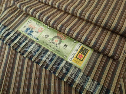 平和屋着物●極上　創作古典大島紬　奄美大島車輪梅染　縞　証紙付き　逸品　DZAB4486kh6