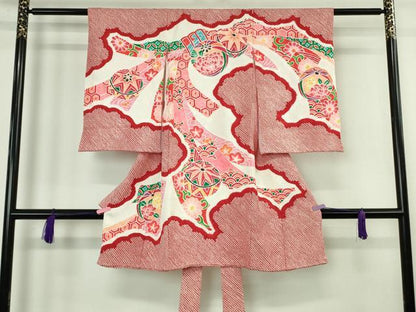 平和屋本店[]極上　お宮参り　女の子　祝着　産着　初着　のしめ　絞り　束ね熨斗毬文　逸品　DZAB4487kh6