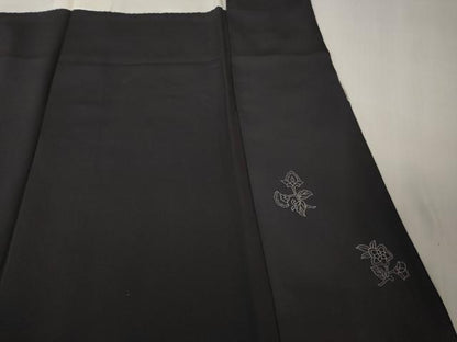 平和屋本店●極上　中国三大刺繍　相良刺繍　訪問着　総刺繍　正倉院花唐草文　濃い藍鉄色地　暈し染め　金銀糸　逸品　DZAB4489kh6