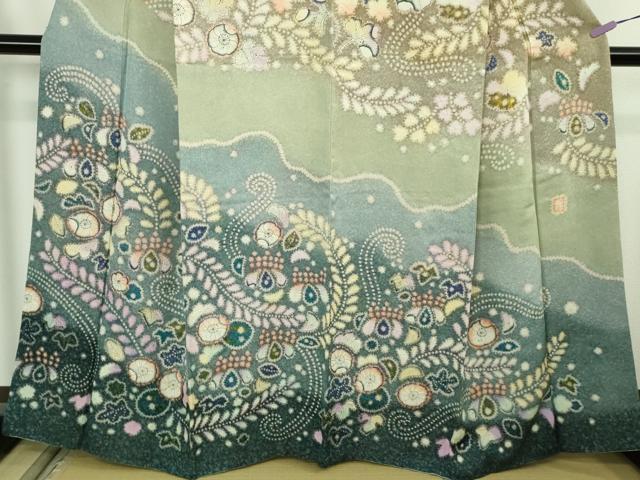 平和屋着物●極上　梅原虎峰　幻の辻が花　訪問着　暈し染め　銀通し地　逸品　DZAB4490kh6