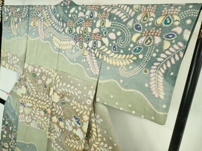 平和屋着物●極上　梅原虎峰　幻の辻が花　訪問着　暈し染め　銀通し地　逸品　DZAB4490kh6