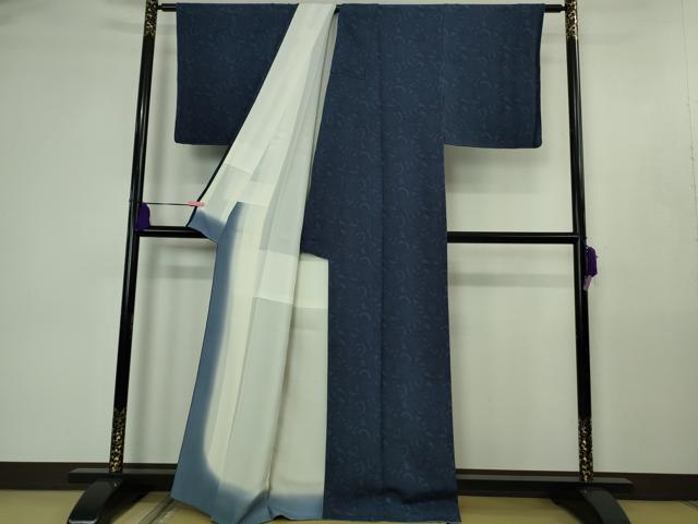 平和屋着物●極上　重要無形文化財　人間国宝　中村勇二郎　江戸小紋　古代菊　鬼しぼ縮緬　逸品　DZAB4492kh6
