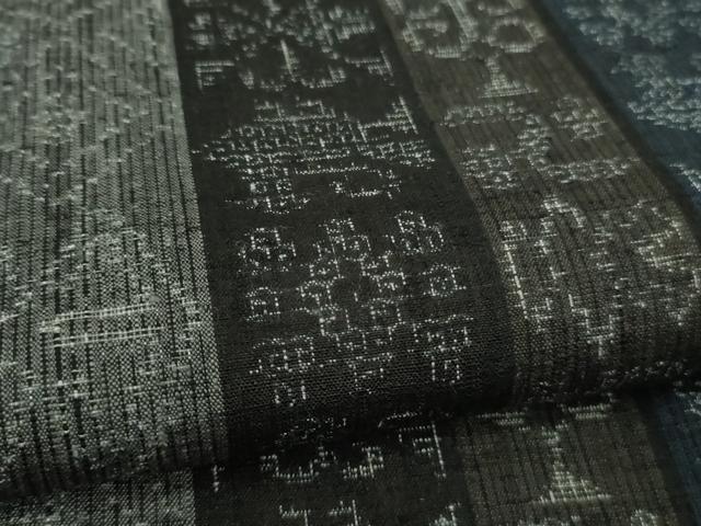 平和屋着物●極上　本場結城紬　重要無形文化財　100亀甲　飛び亀甲柄　名物裂間道　やまと金ラベル　逸品　未使用　DZAB4493kh6