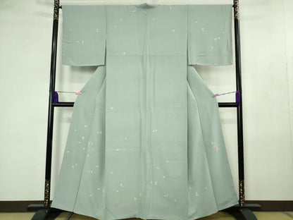 平和屋着物●極上　洛楽人工房　国兼屋　訪問着　舞桜　秘色色地　逸品　未使用　DZAB4497kh6