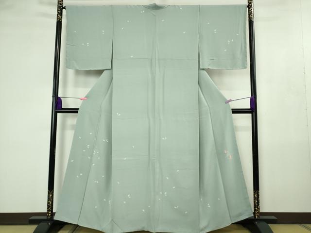 平和屋着物●極上　洛楽人工房　国兼屋　訪問着　舞桜　秘色色地　逸品　未使用　DZAB4497kh6