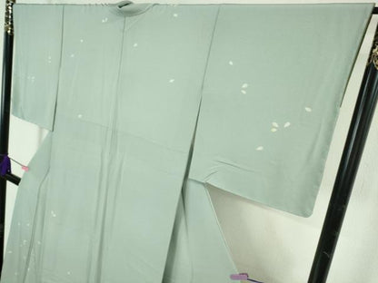 平和屋着物●極上　洛楽人工房　国兼屋　訪問着　舞桜　秘色色地　逸品　未使用　DZAB4497kh6