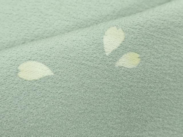 平和屋着物●極上　洛楽人工房　国兼屋　訪問着　舞桜　秘色色地　逸品　未使用　DZAB4497kh6