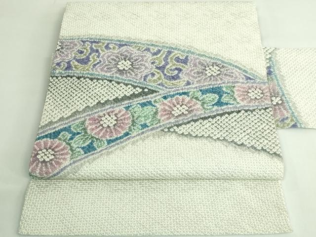 平和屋着物●極上　名門　藤娘きぬたや・総絞り　九寸開き名古屋帯　花唐草　逸品　DZAB4505kh6