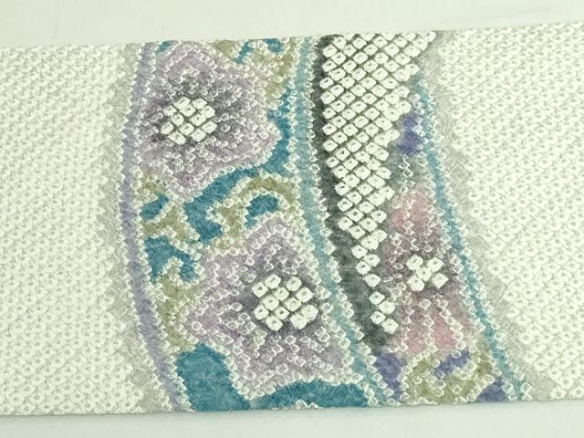 平和屋着物●極上　名門　藤娘きぬたや・総絞り　九寸開き名古屋帯　花唐草　逸品　DZAB4505kh6