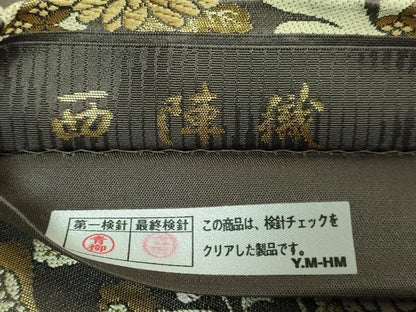 平和屋着物●極上　西陣織　陰山織物謹製　箔屋清兵衛　六通柄袋帯　唐織　菊尽くし　本金箔　証紙付き　逸品　DZAB4522kh6
