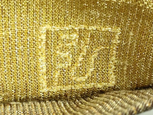 平和屋着物●極上　桝屋高尾　ねん金綴錦　両面　全通柄袋帯　段霞文　金糸　証紙付き　逸品　DZAB4525kh6