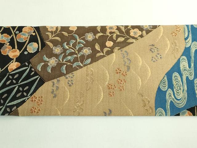 平和屋着物●極上　摺型友禅　京都　多ち花　つけ帯　切り嵌め花文　逸品　DZAB4532kh6
