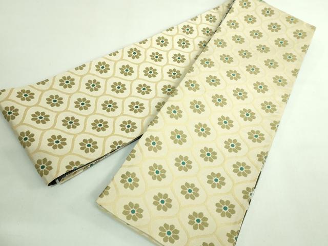 平和屋着物●極上　両面　半幅帯　舞桜　網目花文　逸品　DZAB4535kh6