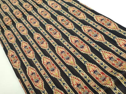 平和屋着物●極上　龍村晋謹製　九寸開き名古屋帯　イカット柄　逸品　DZAB4537kh6