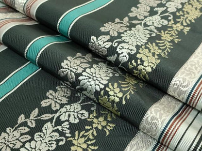 平和屋着物●極上　本場筑前博多織　八寸名古屋帯　草花間道　逸品　DZAB4538kh6