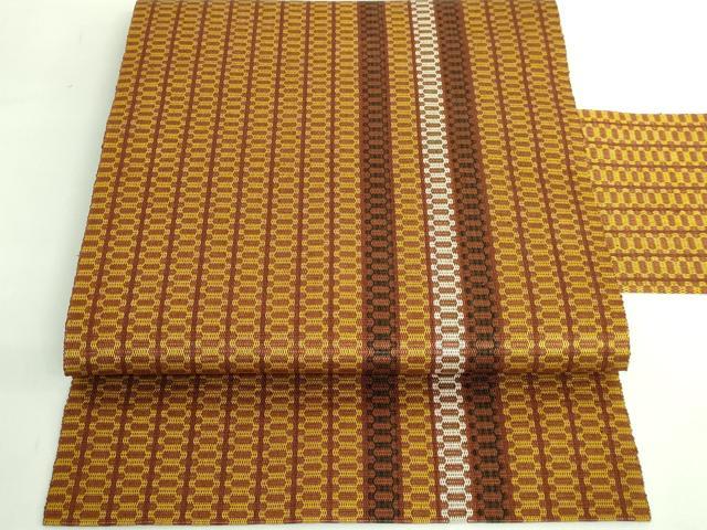平和屋着物●極上　本場黄八丈　紬　八寸名古屋帯　間道　逸品　DZAB4541kh6