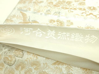 平和屋本店●極上　西陣　河合美術織物謹製　六通柄袋帯　唐織　正倉院花鳥文　金銀糸　逸品　DZAB4544kh6
