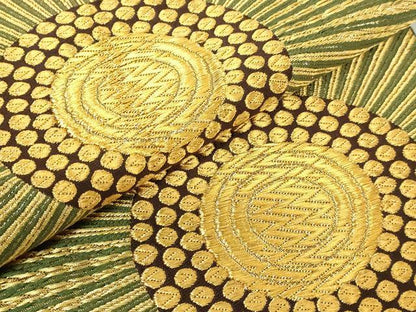平和屋着物●極上　西陣　河合美術織物謹製　六通柄袋帯　花　金糸　逸品　DZAB4547kh6