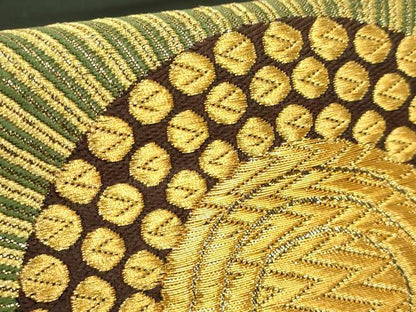平和屋着物●極上　西陣　河合美術織物謹製　六通柄袋帯　花　金糸　逸品　DZAB4547kh6