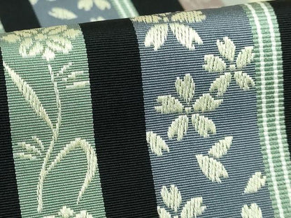 平和屋本店●極上　本場筑前博多織　両面　全通柄袋帯　舞桜間道　黒地　逸品　DZAB4549kh6