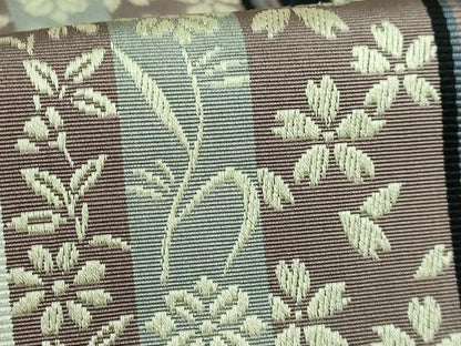 平和屋本店●極上　本場筑前博多織　両面　全通柄袋帯　舞桜間道　黒地　逸品　DZAB4549kh6