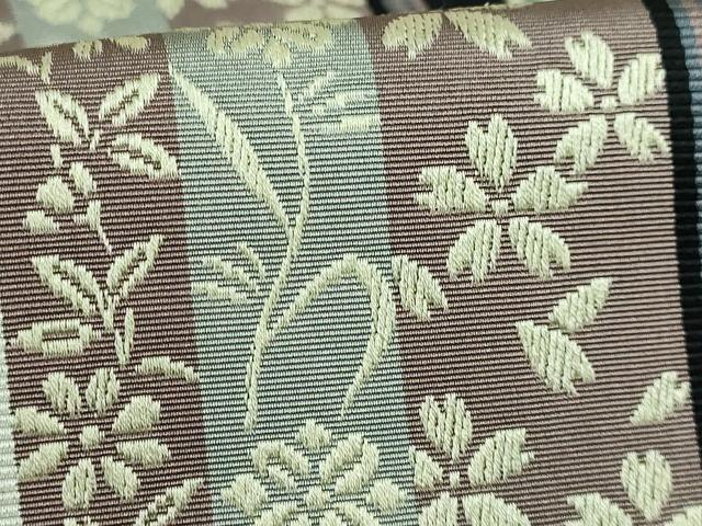 平和屋本店●極上　本場筑前博多織　両面　全通柄袋帯　舞桜間道　黒地　逸品　DZAB4549kh6