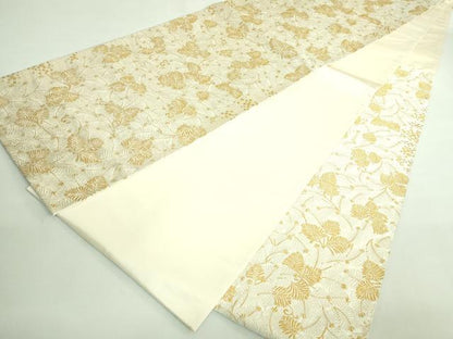平和屋本店●極上　西陣　河合美術織物謹製　六通柄袋帯　唐織　若松葉　金糸　逸品　DZAB4553kh6