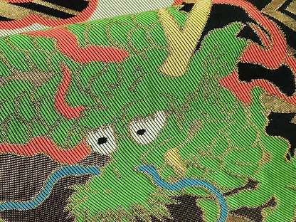平和屋着物●極上　桝屋高尾　六通柄袋帯　雲龍　黒地　金糸　逸品　DZAB4554kh6