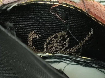 平和屋着物●極上　西陣　白綾苑大庭　六通柄袋帯　吉祥松文　黒地　金糸　逸品　DZAB4557kh6