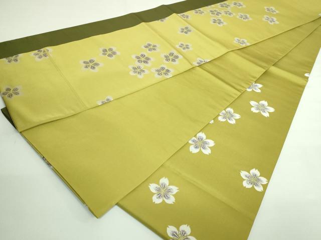平和屋着物●極上　世界的人形師　辻村寿三郎　ジュサブロー　六通柄袋帯　舞桜　青朽葉色地　金銀糸　逸品　DZAB4559kh6
