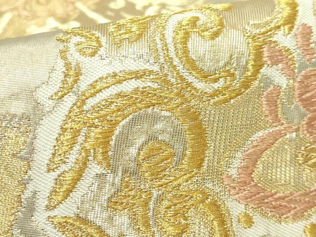 平和屋着物●極上　西陣　川島織物　六通柄　本袋帯　宝相華　金糸　逸品　DZAB4564kh6