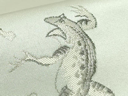 平和屋着物●極上　九寸名古屋帯　鳥獣戯画　銀糸　逸品　DZAB4570kh6