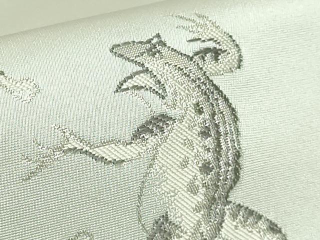 平和屋着物●極上　九寸名古屋帯　鳥獣戯画　銀糸　逸品　DZAB4570kh6