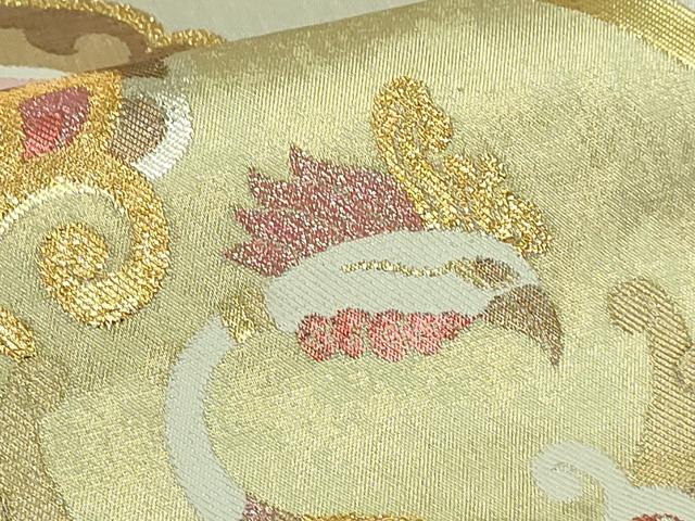平和屋本店●極上　洛風林　工芸帯地　六通柄袋帯　鳳凰花菱文　金糸　逸品　DZAB4574kh6