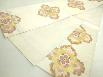 平和屋本店●極上　洛風林　工芸帯地　六通柄袋帯　鳳凰花菱文　金糸　逸品　DZAB4574kh6