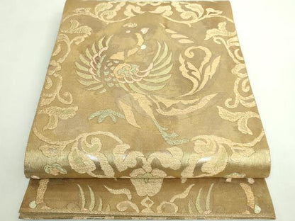 平和屋着物●極上　洛風林　工芸帯地　全通柄袋帯　鳳凰花文　金糸　逸品　DZAB4579kh6